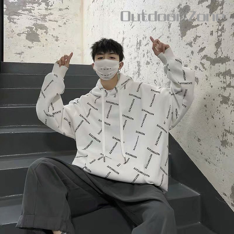 Áo hoodie Cỡ Lớn Dáng Rộng In Họa Tiết Phong Cách Hồng Kông Thời Trang Cho Nam Và Nữ