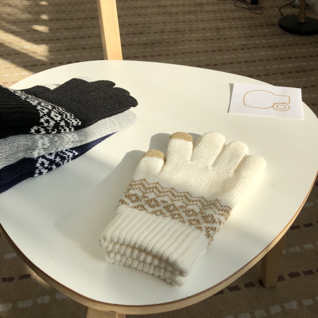 Găng Tay Len Nhung Hở Ngón Chống Lạnh Cho Nam Và Nữ