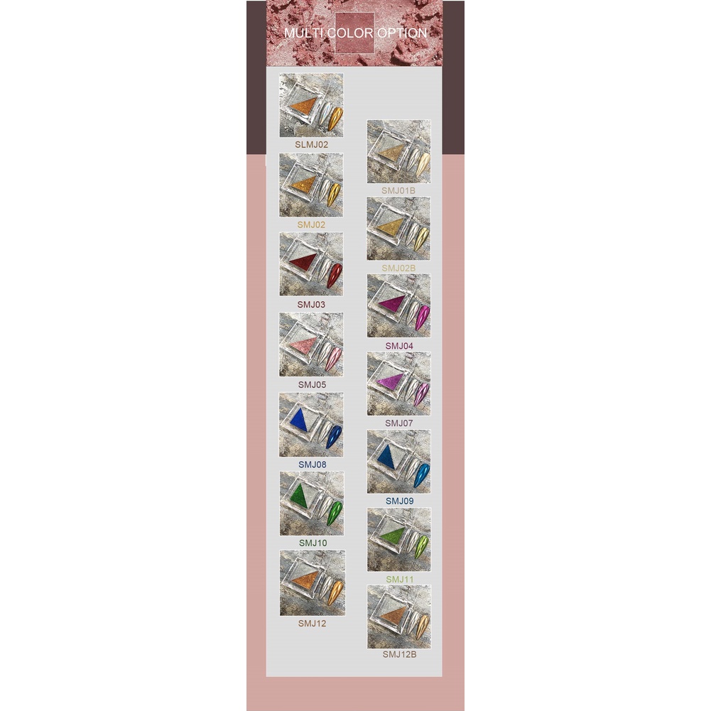 ♕Pha Lê 2 Màu Móng Tăng Cường Chắc Chắn Chiếc Gương Ma Thuật Bột Dễ Dàng Màu Sắc Và Phồng Lâu Laser Bột titan Gold Upbest