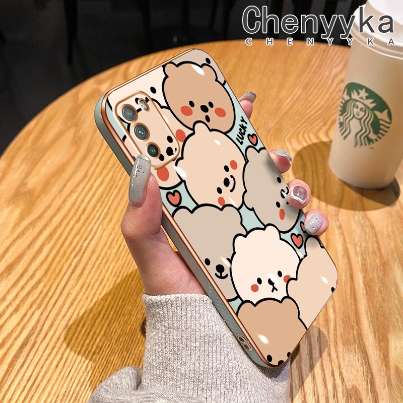 Ốp Điện Thoại Chống Sốc Bảo Vệ Ống Kính Máy Ảnh Hình Gấu May Mắn Cho Xiaomi MI POCO M3