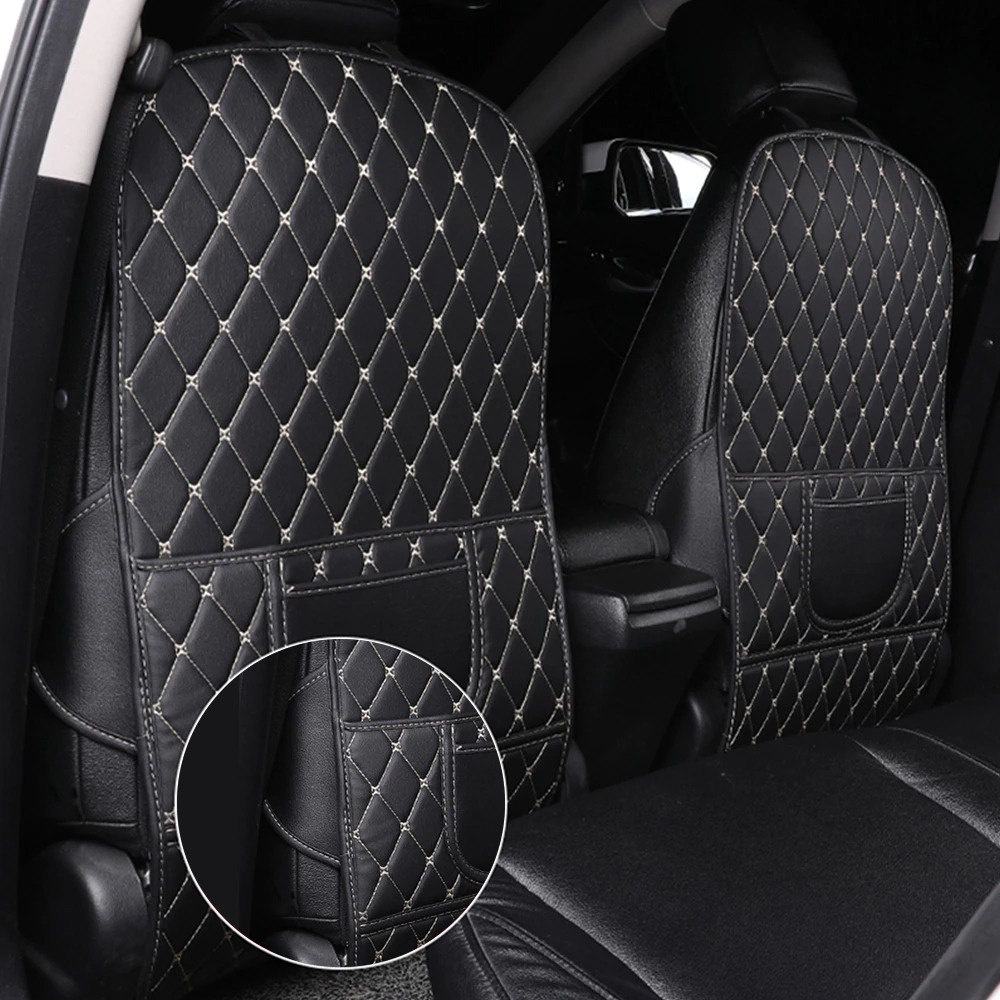 [82x43 cm] Miếng Da Đệm Sau Ghế Xe Ô Tô Chống Trầy Xước Ghế Thiết Kế Kiêm Túi Đựng Đồ Tiện Lợi