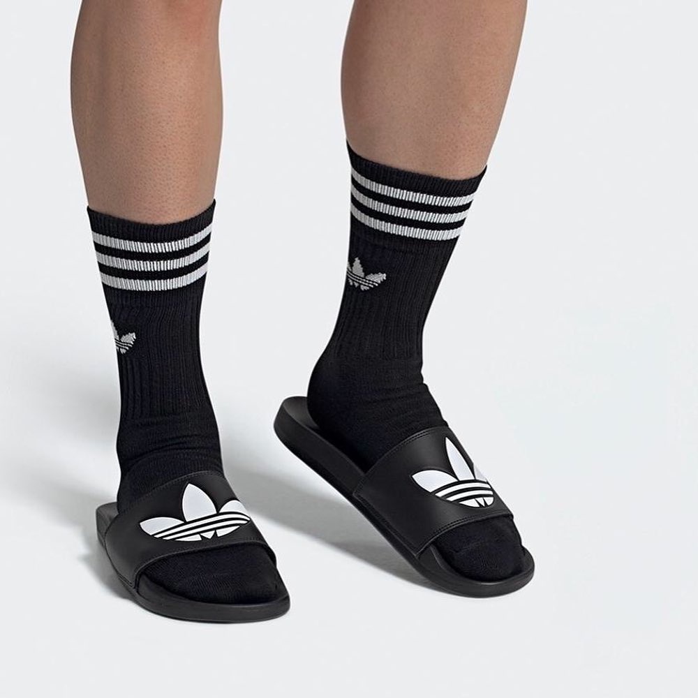 Chính hãng Dép quai ngang Adidas Lite Navy / Trắng / Đen