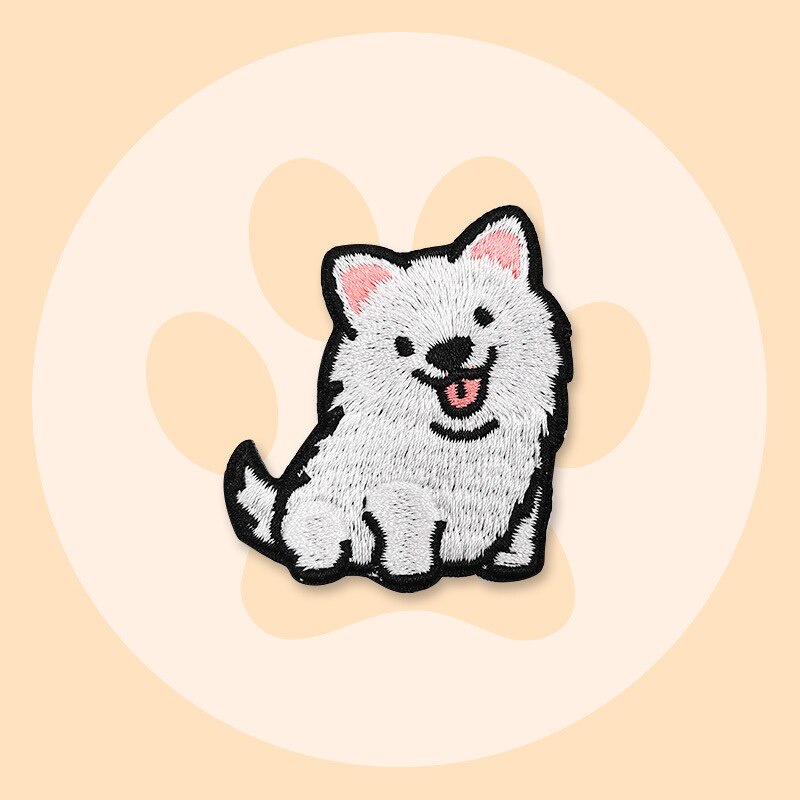 Sticker ủi thêu hình logo chú chó con Corgi Chibi dễ thương cute - Patch ủi quần áo balo H24