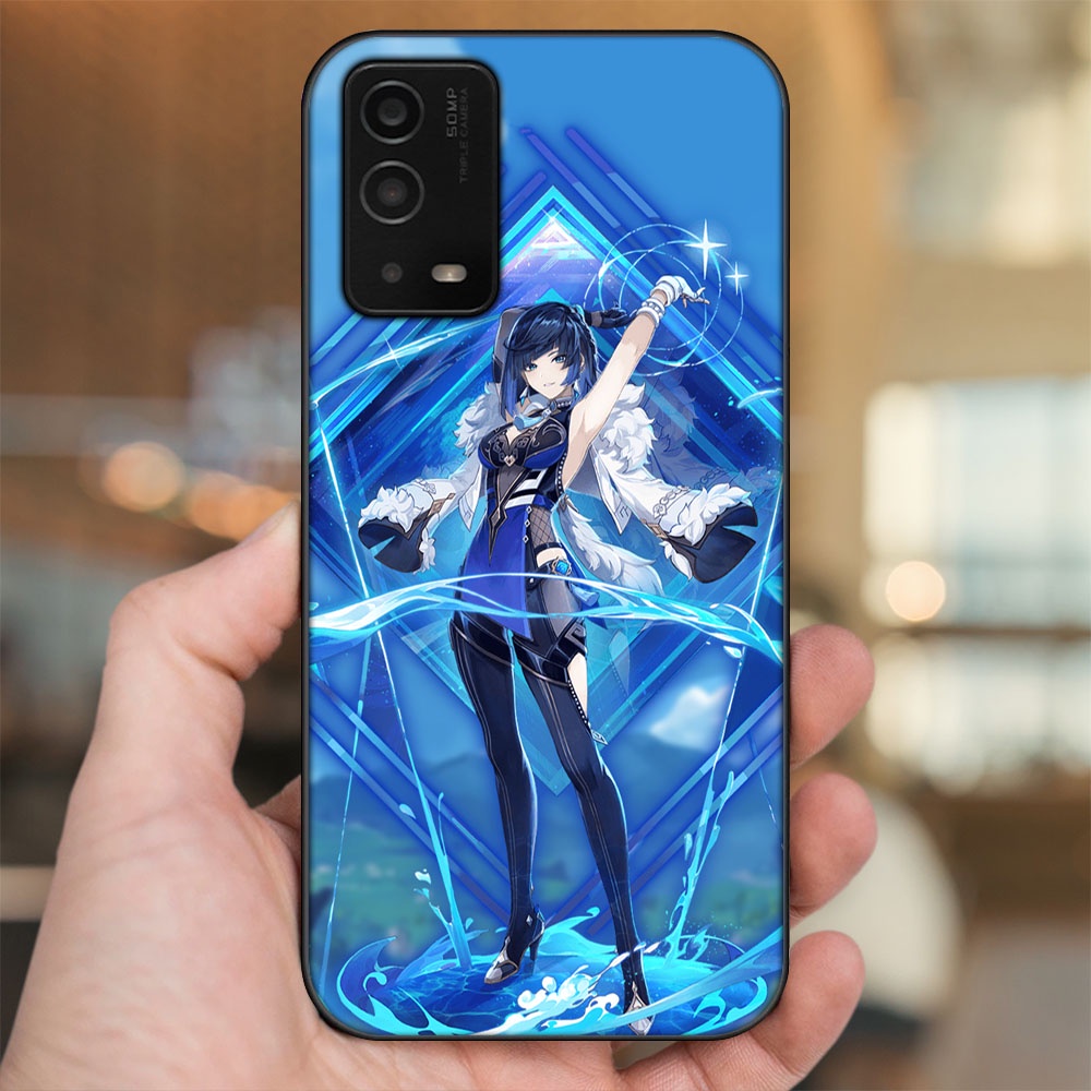 Ốp lưng Oppo A55 4G, A55 5G viền đen in hình Yelan Genshin Impact