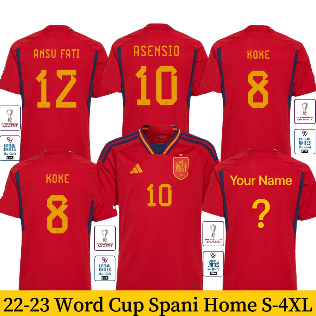 Áo Thun Số 22-23 Đội Tây Ban Nha Size S-4XL