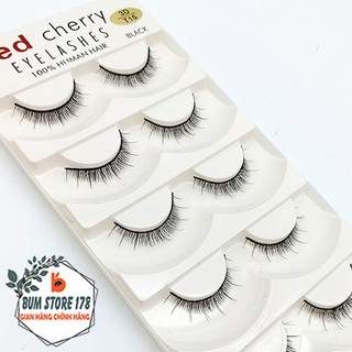 Hộp mi giả tự nhiên 5 cặp Red Cherry Eyelashes dày cong, Set 5 cặp mi giả 3D cao cấp mi dày cong tự nhiên