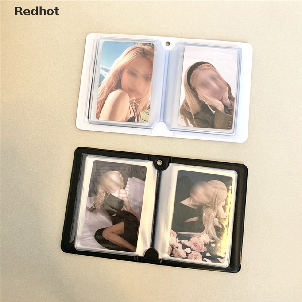 < Redhot > Sách Album Ảnh Bìa Đen / Hồng Kẻ Sọc Caro Hình Ngôi Sao Kpop Hàn Quốc 3 Inch Sưu Tầm Polaroid