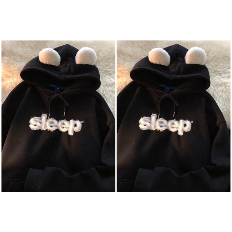 [Big sale] Áo Hoodie Tai Gấu Sleep Dễ Thương Phong Cách Vintager | BigBuy360 - bigbuy360.vn