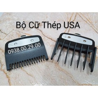 Cữ Tông Đơ Gá Thép USA 1.5mm 4.5mm Loại Tốt, Bộ 2 Cữ Thép USA Cho Tông Đơ Wahl, Kemei, Surker. (Ảnh thật)