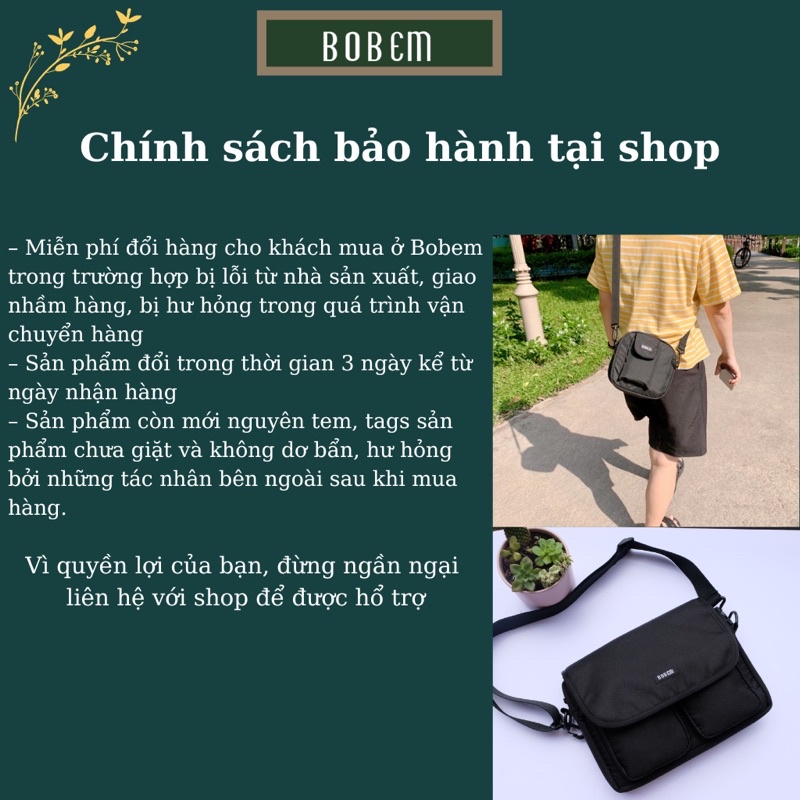 Túi đeo chéo canvas Checked Caro nam nữ