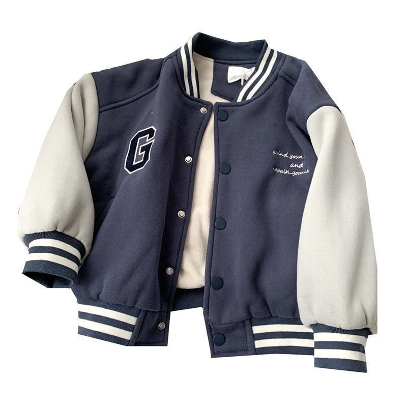 Áo Khoác Bóng Chày Vải Lông Cừu Phong Cách Hàn Quốc Thời Trang Thu Đông Hàng Mới 2021 Dành Cho Bé Trai