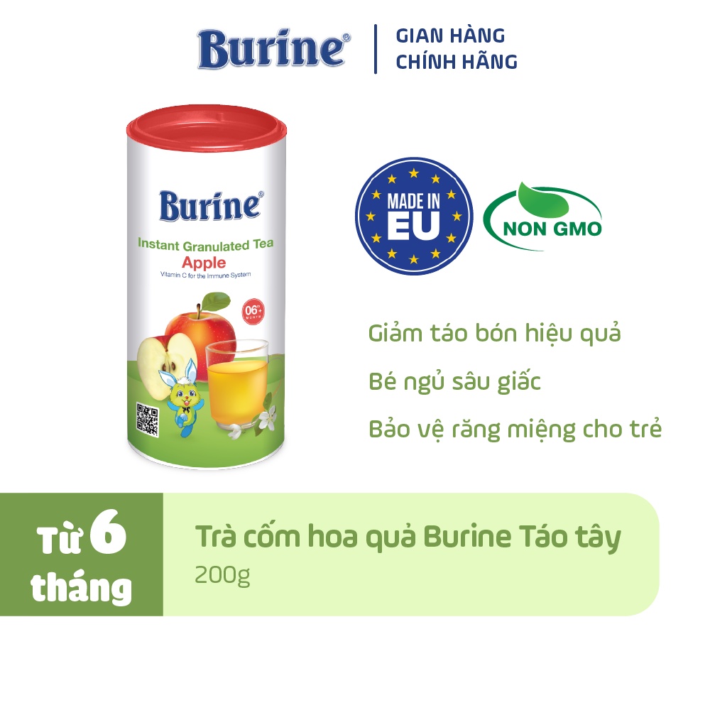 Trà Hoa Quả Hòa Tan BURINE Hương Vị Trái Cây Thơm Ngon, Bổ Sung Vitamin C Cho Bé