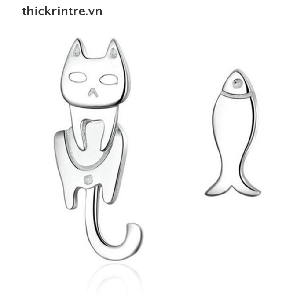 Bông Tai Hình Mèo Và Cá Thiết Kế Đơn Giản Thời Trang Cho Nữ VN