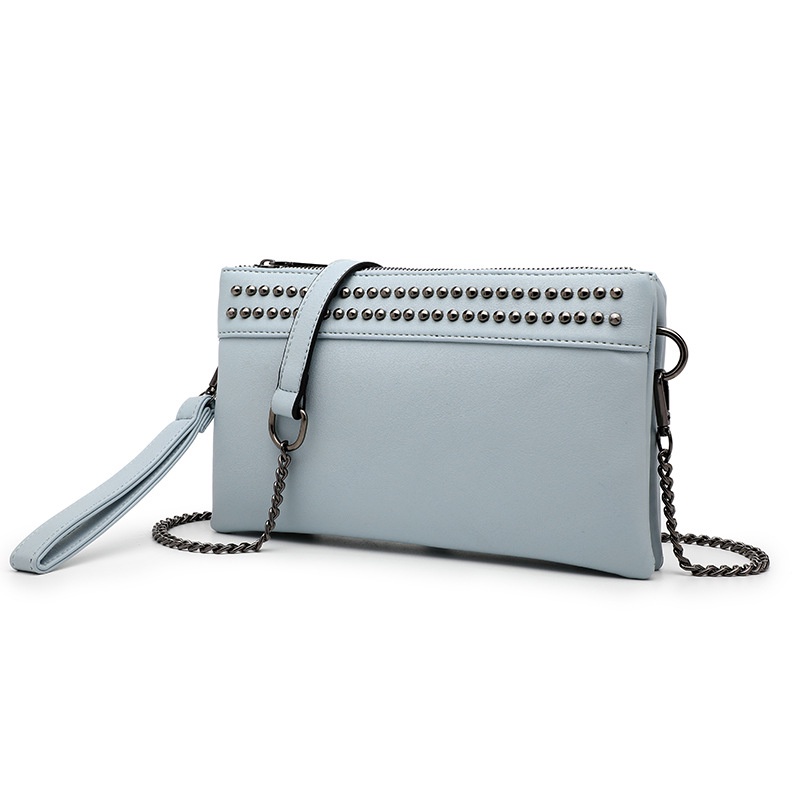 Túi Đeo Chéo Màu Đen Đính Đinh Tán Đơn Giản Thời Trang Cho Nữ