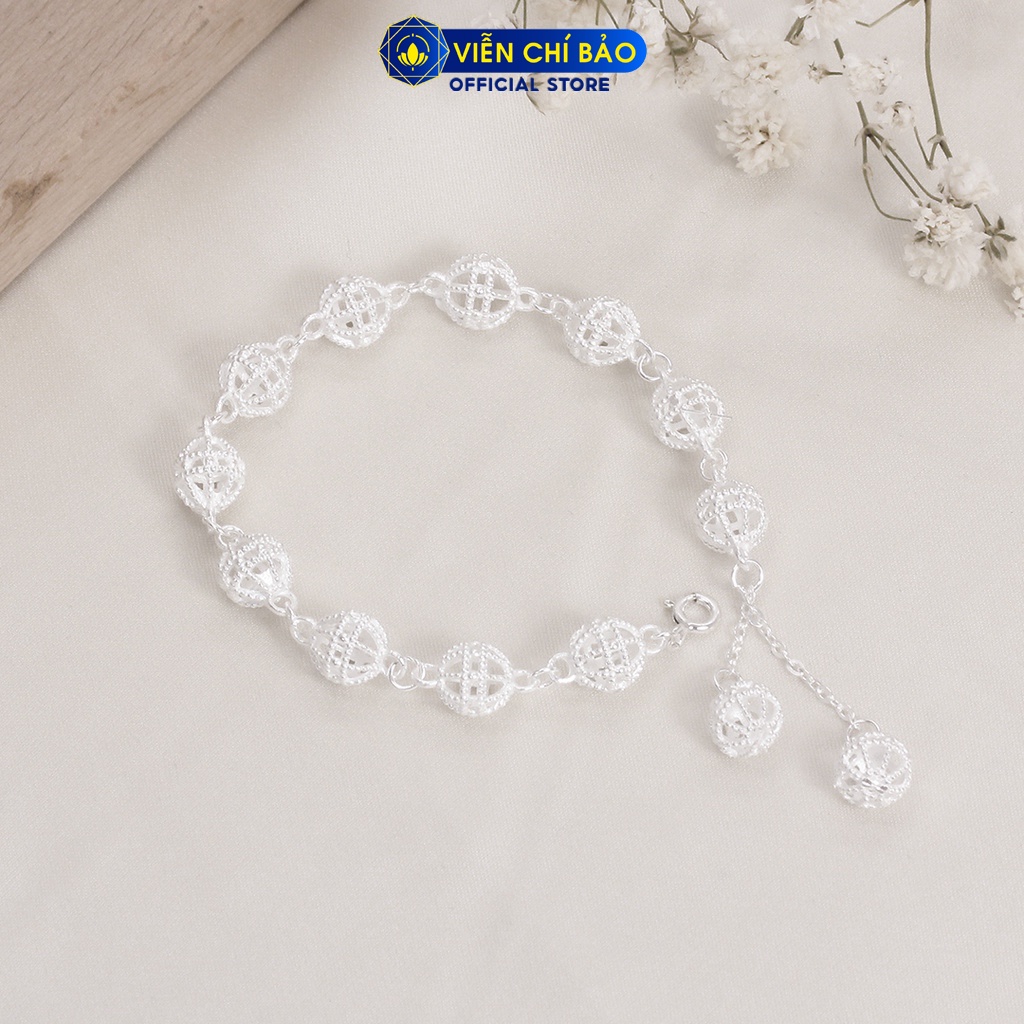 Lắc tay bạc nữ họa tiết đốt tròn chất liệu bạc 925 thời trang phụ kiện trang sức nữ thương hiệu Viễn Chí Bảo L400601