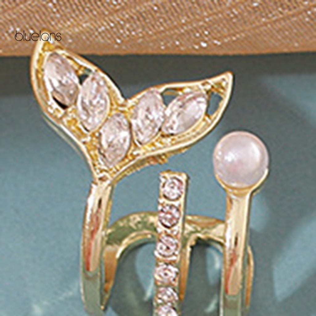 1 Cặp Khuyên Kẹp Vành Tai Đính Đá Zirconia Lấp Lánh Thời Trang