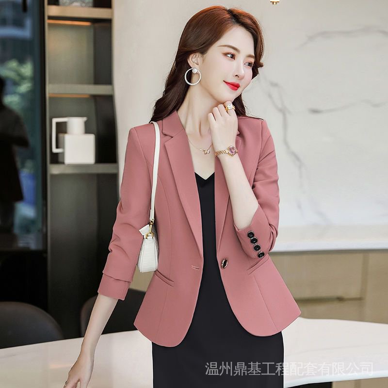 Áo Khoác Vest Ngắn Dáng Ôm Màu Hồng Thời Trang Xuân Thu 2022