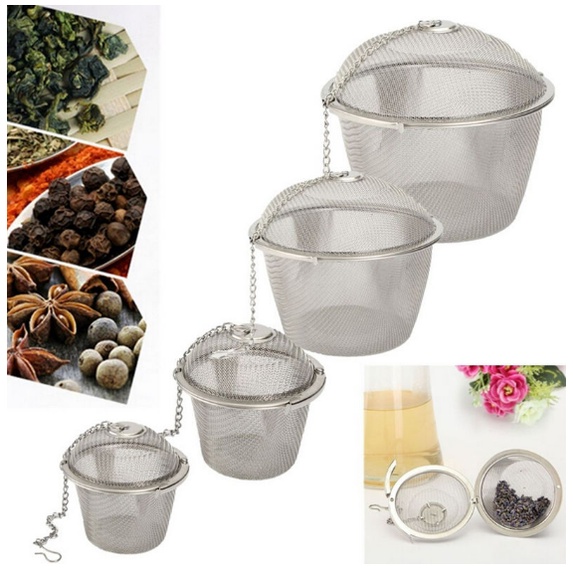 Giỏ lọc gia vị lá trà, hình trụ bằng lưới cao cấp 304 có dây treo tiện lợi-LINOX6