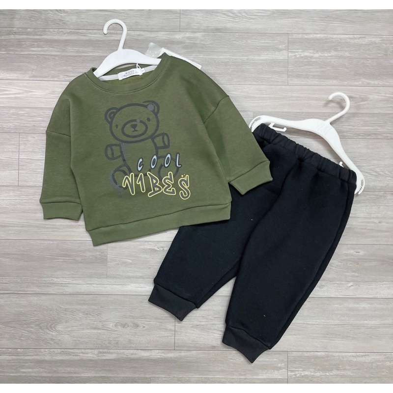 Bộ nỉ bông xuất dư hình gấu siêu xinh