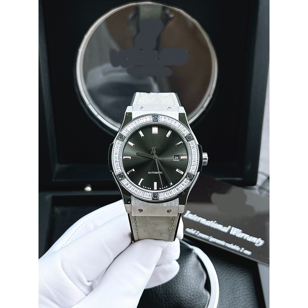 Đồng hồ KINGHUB nam cơ , màu blue , black , grey , size 42mm , đá ống