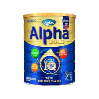 (có quà) + (siêu rẻ) Sữa Bột Vinamilk Dielac Alpha Gold IQ 3 - Hộp 1,4kg (1400g)