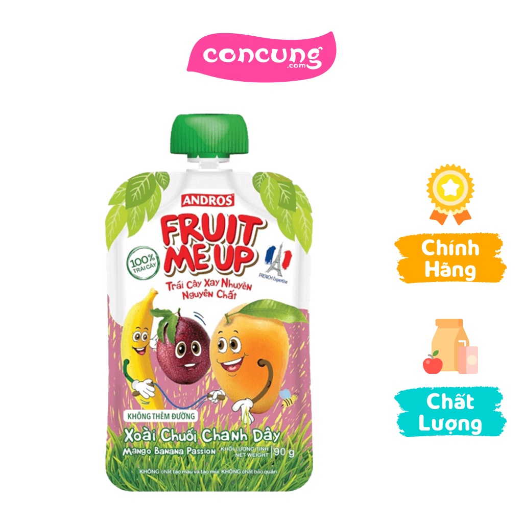 Trái Cây Xay Nhuyễn Nguyên Chất Fruit Me Up Xoài Chuối Chanh Dây