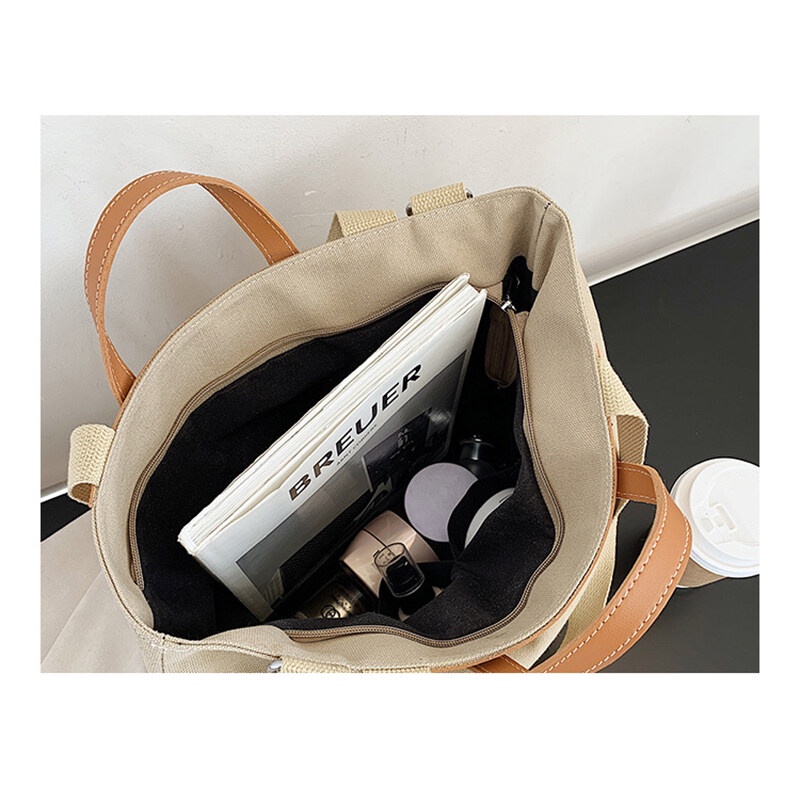 Mischa Túi canvas Đeo Chéo In Chữ Phong Cách retro Thời Trang Cho Nữ