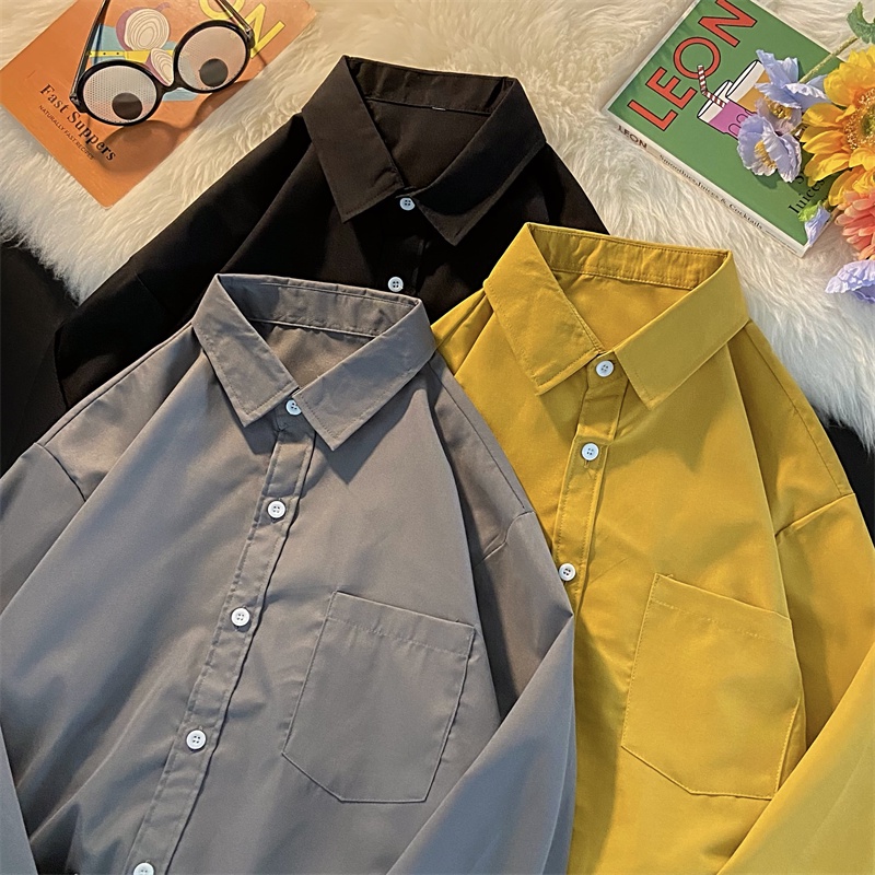 Áo sơ mi SUXI tay dài dáng rộng đơn giản phong cách Hàn Quốc thời trang xuân thu dành cho nữ