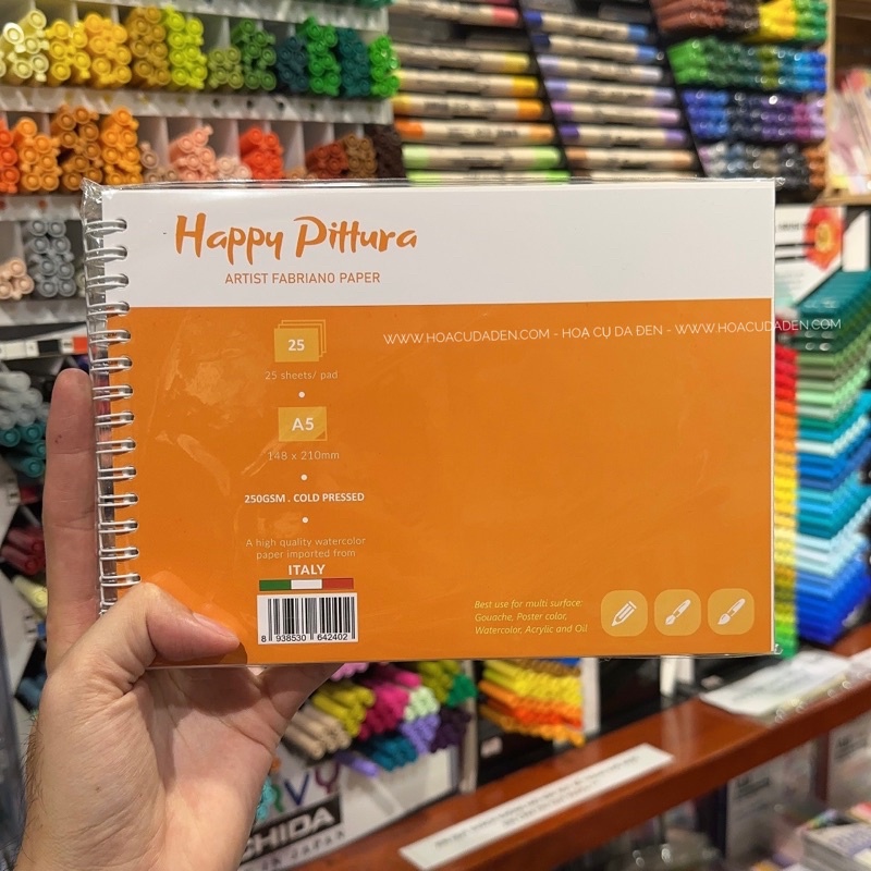 Sổ Vẽ Màu Nước Happy Pittura 250gsm 25 Tờ