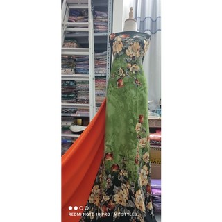 2m vải lụa lạnh, hoa văn chân tà - lụa Mango chính phẩm