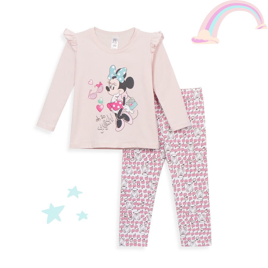 Bộ dài tay bé gái thun cotton in hình elsa mickey kỳ lân, đồ bộ ngủ bé gái dễ thương Áo Lá Homewear NNB001