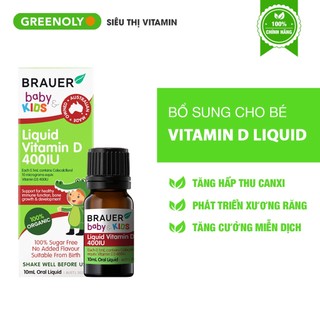 Nước Uống Bổ Sung Liquid Vitamin D 400IU Brauer 10ml Cho Trẻ Sơ Sinh Trẻ Nhỏ hỗ trợ quá trình phát triển xương cho bé