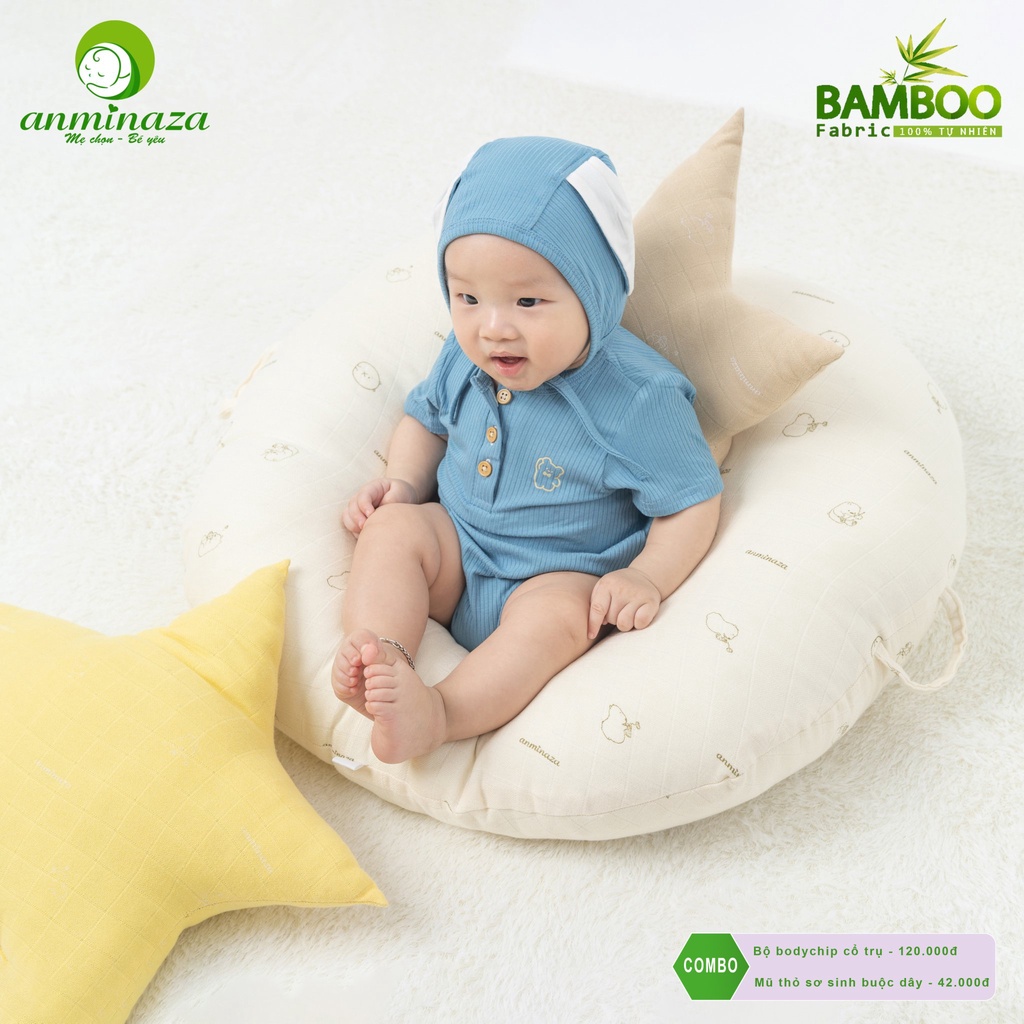 Body chip cho bé sơ sinh vải thun petit sợi tre mềm mại 0-12 tháng Anminaza Vietnam