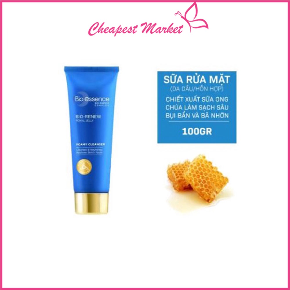Sữa rửa mặt dưỡng da Bio-Renew Bio Essence Foamy Cleanser tinh chất sữa ong chúa 100gr