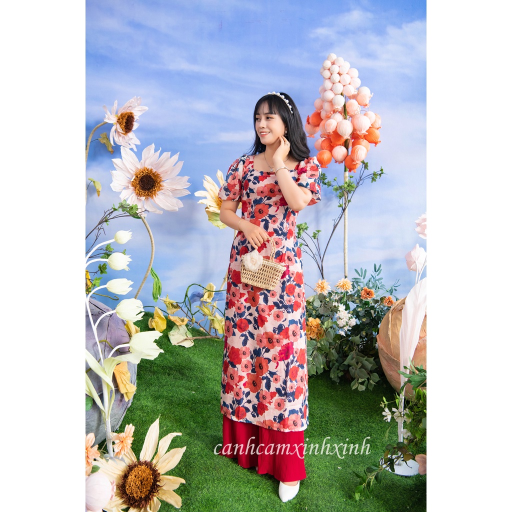 SALE Áo dài cách tân 4 tà ,ảnh chụp thật