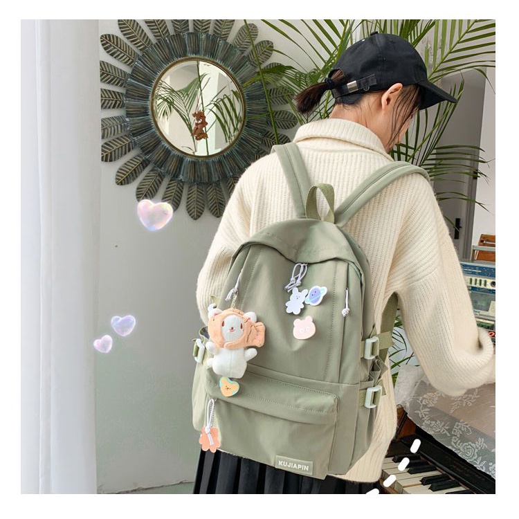 Mischa Ba Lô canvas Màu Trơn Chống Thấm Nước Sức Chứa Lớn Dễ Phối Đồ