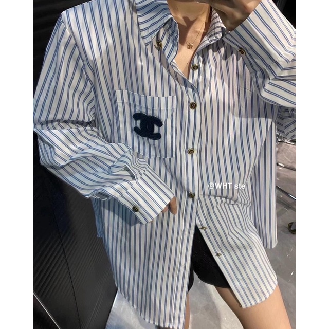 Áo sơ mi kẻ sọc xanh LiLi ROOM