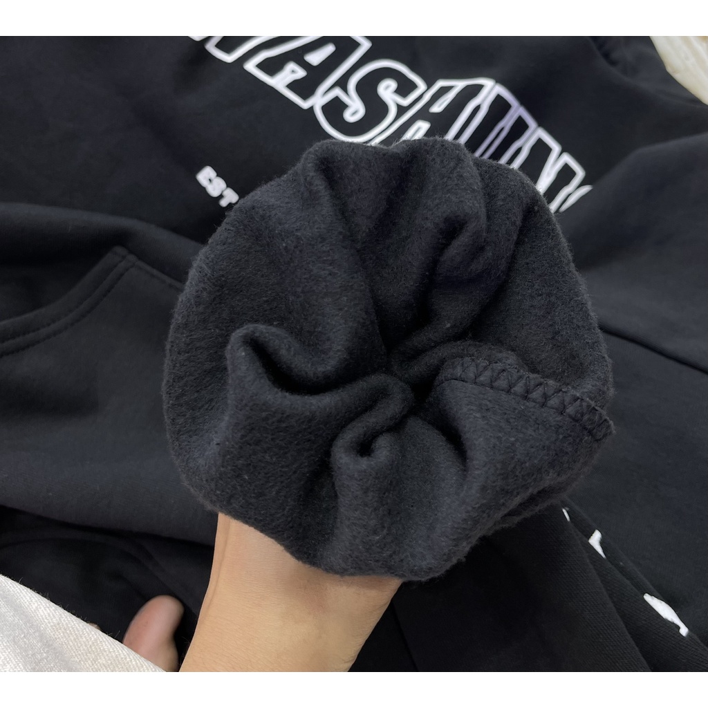 ÁO NỈ HOODIE ĐEN WA.SIN DC 1790