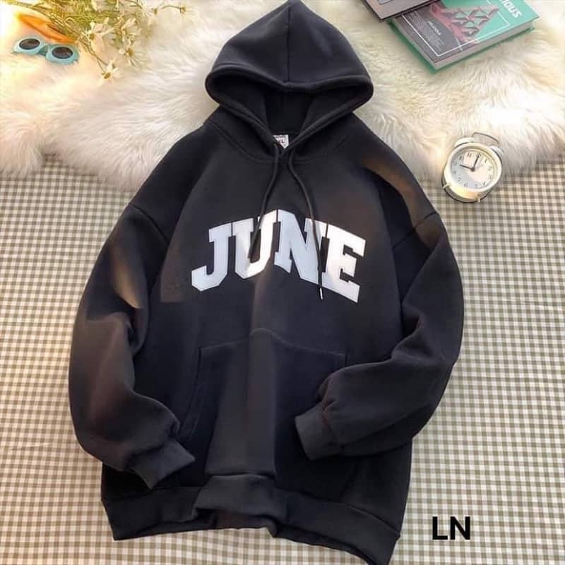 Áo nỉ hoodie unisex june đơn giản