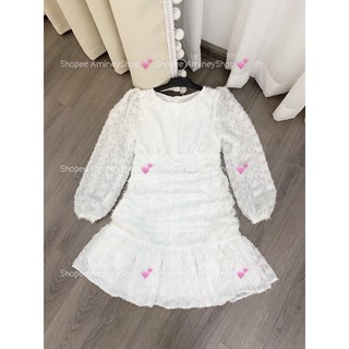 Đầm dự tiệc 2 lớp rúm sang chảnh, Váy đuôi cá chất sịn sò Kèm ảnh thật Amineyshop