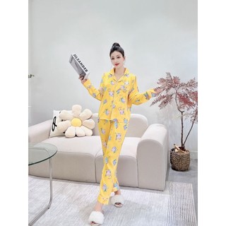 [ Hàng thiết kế Satin] bộ pyjama lụa satin dài siêu xinh kèm ảnh thật