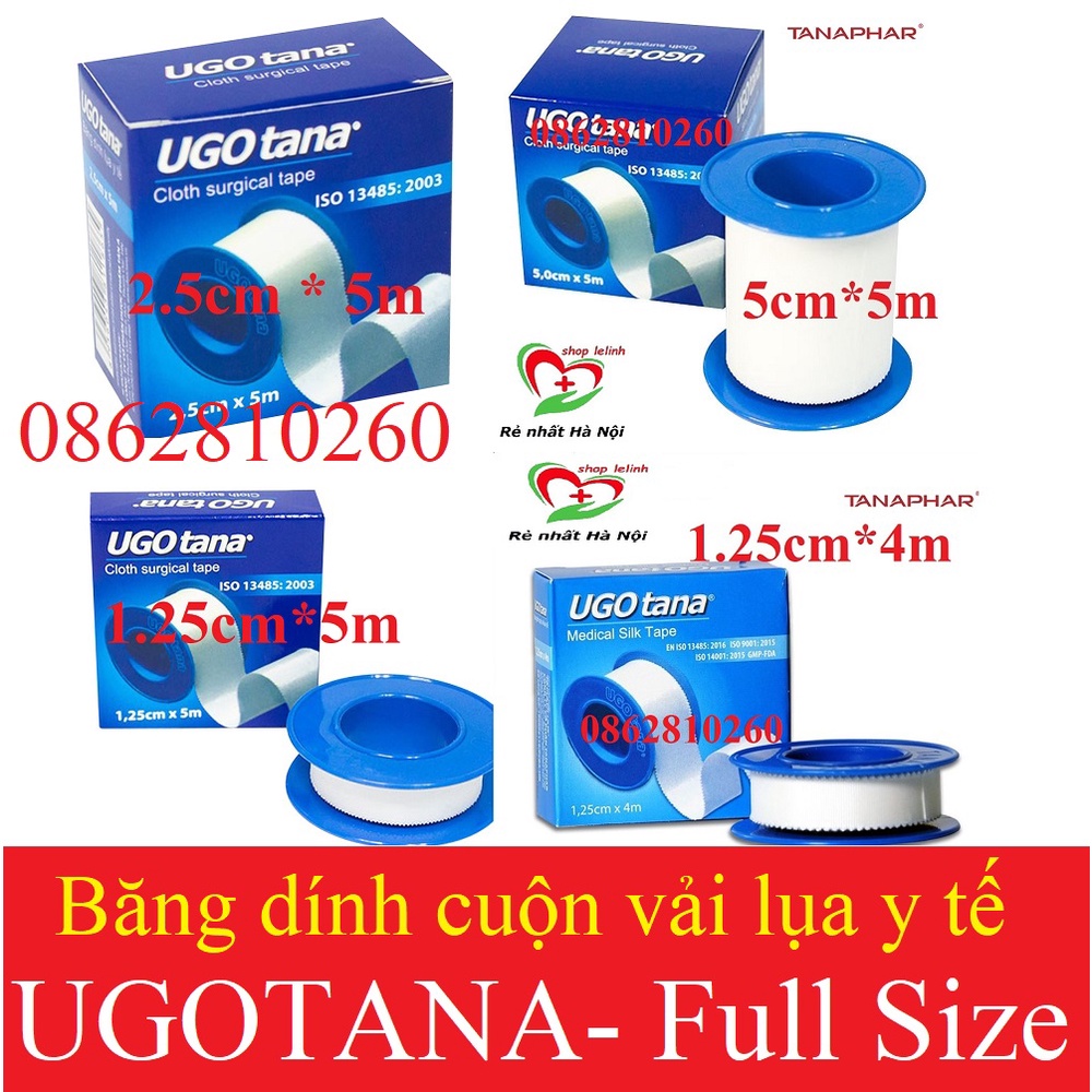 Băng dính cuộn vải lụa y tế UGOTANA Kt 5cm x 5m tân á UGO TANA