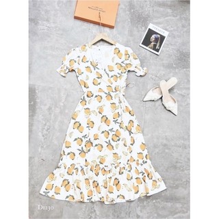 ĐẦM MIDI CHÉO NGỰC ĐUÔI BÈO