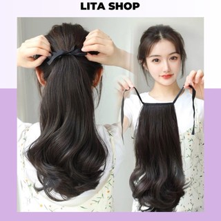 Tóc giả buộc xoăn ngắn 30cm , tóc buộc xoăn mềm mượt