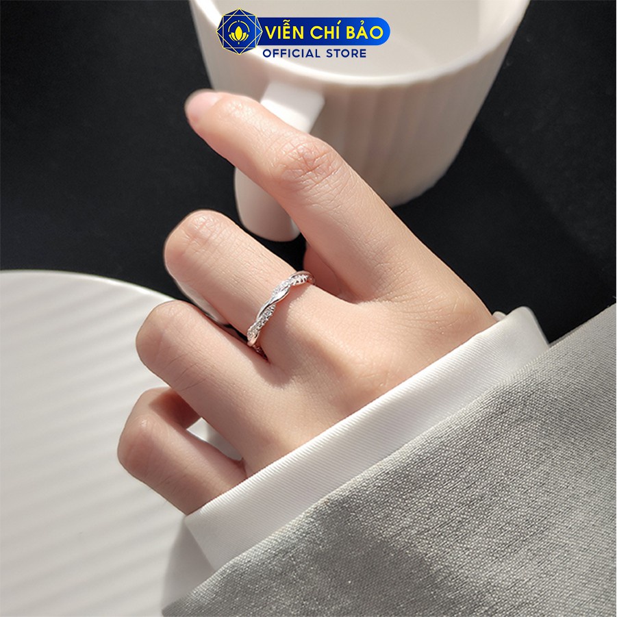 Nhẫn bạc nữ đan xoắn chất liệu bạc 925 free-size thời trang phụ kiện trang sức nữ Viễn Chí Bảo N400769