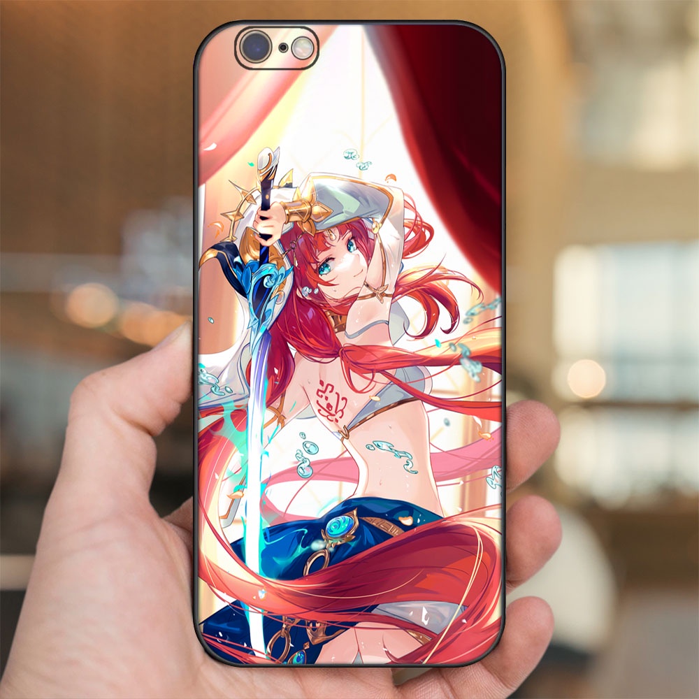 Ốp lưng iPhone 6, 6s dẻo đen cạnh vuông in hình Nilou Genshin Impact