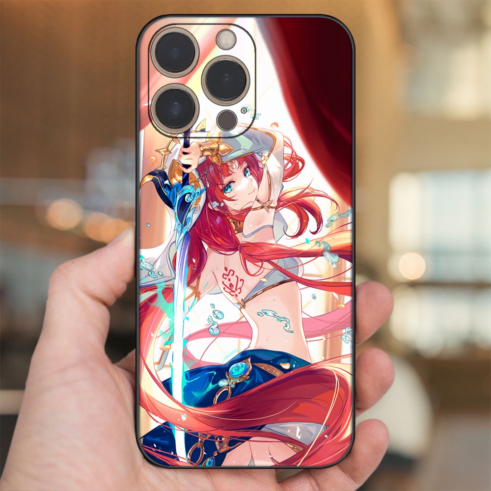 Ốp lưng iPhone 14 Pro dẻo đen cạnh vuông in hình Nilou Genshin Impact