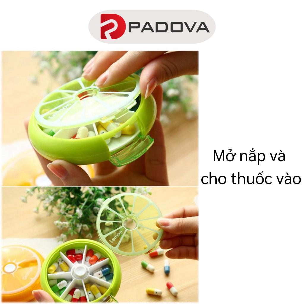 Hộp Đựng Thuốc Mini 7 Ngăn Chia Ngày Hình Tròn, Tiện Lợi Mang Theo PADOVA 4337