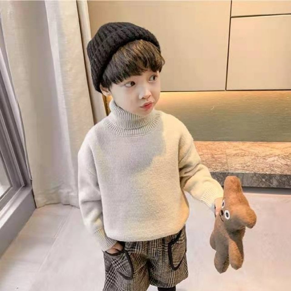 Áo Sweater Dệt Kim Một Mảnh Lót Lông Cừu Dày Dặn Thời Trang Thu Đông Cho Bé Trai Và Gái