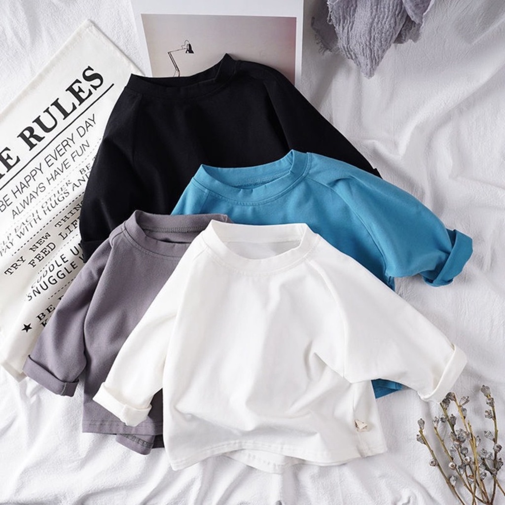 Áo thun dài tay bé trai bé gái, Áo phông dài tay bé trai gái chất cottong giữ nhiệt cho bé từ 7-28kg BINBON KIDS